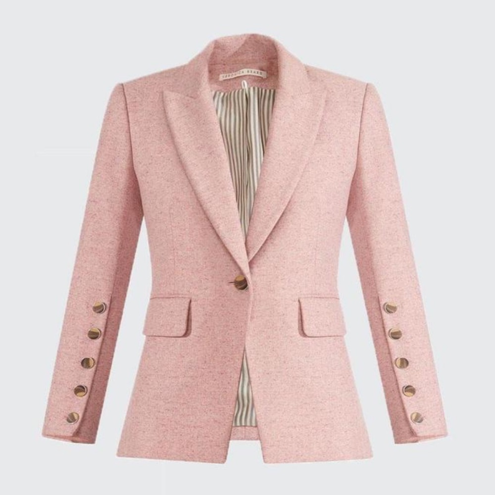 Veronica Beard Steele Heathered Dickey Jacket, size 8, pink
